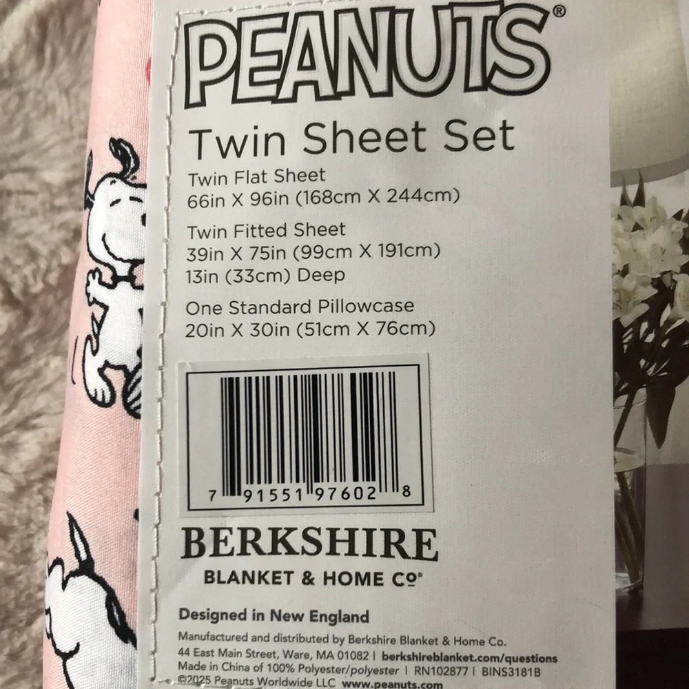 Peanuts Snoopy Valentines Sheet Set - TWIN